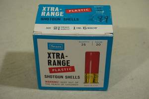 25 Sears Xtra-Range 20 Gauge 2-34 6 Shot Shotshells