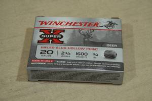 5 Winchester Super-X 20 Gauge 2-34 Rifled HP Slugs