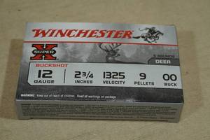 5 Winchester Super-X 12 Gauge 2-34 00BK Buckshot Shotshells