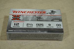 5 Winchester Super-X 12 Gauge 2-34 00BK Buckshot Shotshells