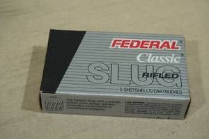 5 Federal Classic 12 Gauge 2-34 438 Gr Rifled HP Slugs