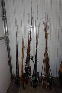 Large Assortment of Fishing Rods - South Bend, Berkley,Abu Garcia, Quantum
