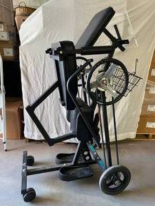 MSRP $5000 EasyStand Mobile Stander - This One Has Wheels &amp Hand Pulley System To Move The Stander From Room To Room - Hand Wheels Rubber Has Small Areas Of Where &amp One Locking Bolt Is Missing Otherwise Works Smoothly Needs Clean Up