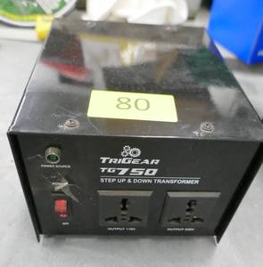 lot 80 image: TriGear TG750 Step up and down transformer from 110 to 220V, 200W