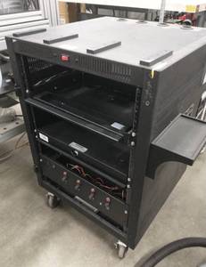 lot 106 image: Electrical metal cabinet with slide out drawers
