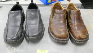 lot 111 image: 2 pair of leather slip on shoes Mens size 10-12