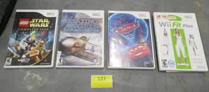 lot 122 image: FOUR Wii games - Star Wars, Blazing Angels, Cars, Fit plus