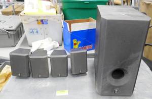lot 140 image: Yamaha speakers for surround sound type system
