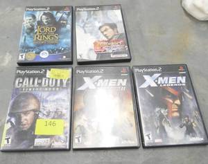 lot 146 image: FIVE Playstation 2 games - Xmen, Lord of the Rings, Call of Duty, Tekken
