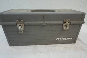 Craftsman gray tool box with variety of tools