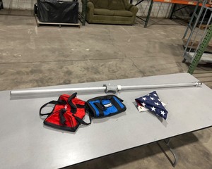 lot 482 image: Tool Bags and American Flag with Pole