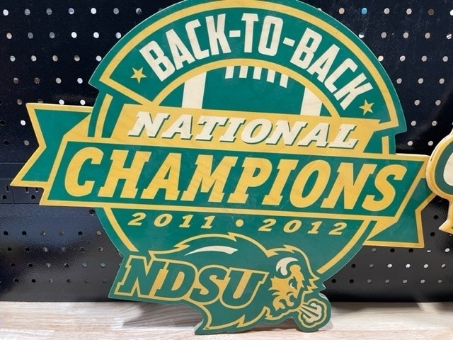 lot 34 image: NDSU Bison National Champion Wood Wall Plaques