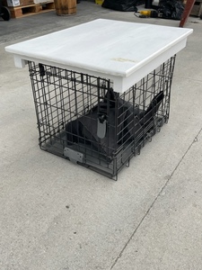 lot 79 image: Folding Pet Kennel with Wood Table Top