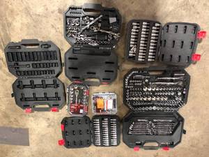 Lot of Assorted Mechanics Tool Sets Various Sizes and Conditions  Customer Returns See Pictures