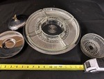 lot 629 image: Vintage Kromex Lazy Susan Crystal and Silver Plated RelishVegetable Tray