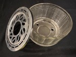 lot 634 image: Vintage Silex Pressed Glass and Silver Plated Candle Warmer