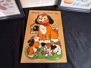lot 354 image: Vintage Fisher Price Puzzle, Two Nursery Rhyme Puzzles, and Nursery Northerns Famous American Beauty Portraits