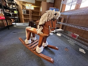 lot 357 image: Vintage 1970s Wood Rocking Horse