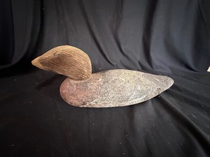 lot 361 image: Vintage Primitive Mallard Duck Wood Decoy