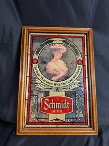 lot 444 image: Vintage Schmidt Beer Mirror Sign