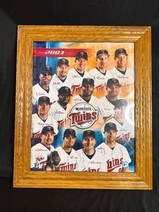 lot 447 image: 2003 Minnsota Twins American League Champions Team Photo Framed 20 x 24