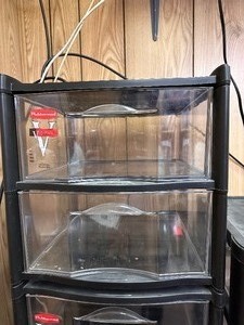 lot 483 image: Lot of Stacking Storage Drawers - Rubbermaid Vision