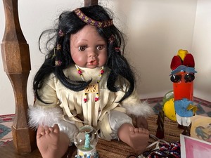 lot 495 image: Vintage Native American Doll and Prints