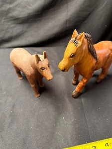 lot 503 image: Native Vintage Hand Carved Horses