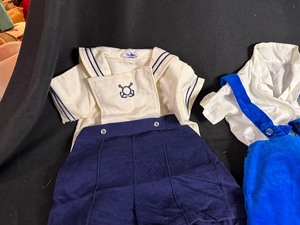 lot 407 image: Vintage Toddler Boy Blue Velvet Suit and Sailor Outfit