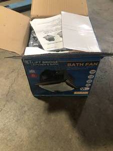 LIFT BRIDGE KITCHEN & BATH Decorative Oil Rubbed Bronze 110 CFM Ceiling Bath Fan with Light and Glass Globe  Customer Returns See Pictures