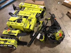 Pallet of Assorted Ryobi  Lawn Care Items  Various Models and Conditions Customer Returns See Pictures