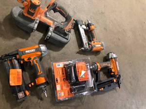 Lot of Ridgid Power Tools and Hardware   Various  Conditions   Customer Returns See Pictures