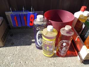 lot 119 image: Qty of 3 flats of lamp oil, heet, etc. As shown.