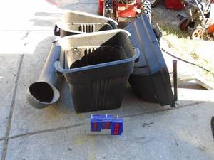 lot 129 image: Craftsman 2 bin grass bagger pieces. As shown.