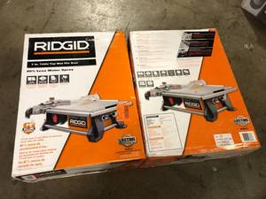 Lot of 2 RIDGID 6.5 Amp 7 in. Blade Corded Table Top Wet Tile Saw   Customer Returns See Pictures