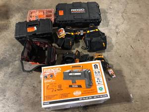 Lot of  RIDGID Tool Boxes and Bags    Customer Returns See Pictures