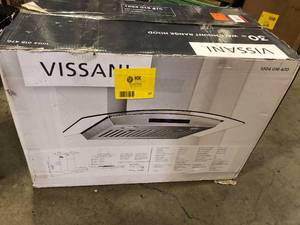 Vissani 30 in. W Convertible Glass Wall Mount Range Hood with 2 Charcoal Filters in Stainless Steel  Customer Returns See Pictures