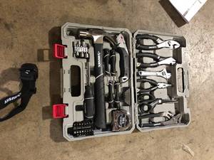 Husky 60-Piece Home Repair tool set Bundled with Headlamp and Knee Pad Customer Returns See Pictures
