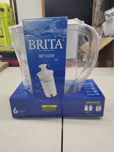 lot 11 image: NEW - Brita Space Saver Water Filter Pitcher 6 Cup - White