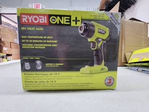 lot 62 image: RYOBI ONE 18V Lithium-Ion Cordless Heat Gun (Tool Only), P3150 - Slightly Used, Works