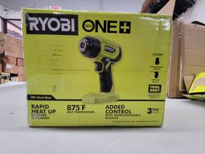 lot 64 image: RYOBI ONE 18V Lithium-Ion Cordless Heat Gun (Tool Only), P3150 - NEW, Works