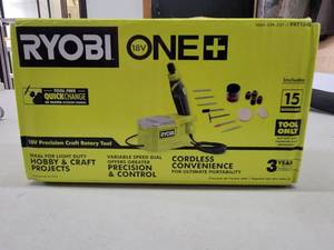 lot 67 image: Ryobi PRT100B 18-Volt ONE Cordless Precision Rotary Tool.NEW (Tool & Bits Only) - Slightly Used, Works.