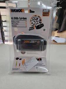lot 70 image: Worx POWER SHARE 20-Volt 4.0Ah Battery, NEW