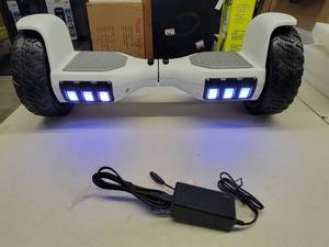 lot 101 image: SWFT - Sonic Hoverboard w 8mi Max Operating Range & 9 mph Max Speed - White - NEW, Some Slight Scratches, WORKS WELL - VERY FUN