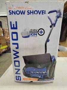 lot 81 image: Snow Joe 24V-SS13-TV1 24-Volt IONMAX Cordless Snow Shovel, MISSING 4.0-Ah Battery, Charger, Cover, & Ice Dozer - COULD NOT TEST