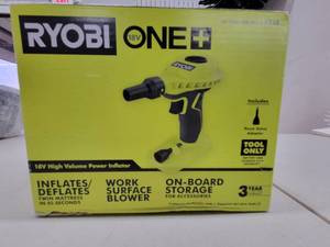 lot 91 image: RYOBI ONE 18V Cordless High Power Inflator, New Works