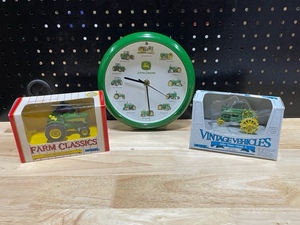 ERTL John Deere Die Cast Models and Wall Clock
