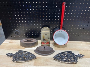 Sad Irons, Enamel Ladle, and More Vintage Items