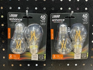 lot 59 image: Feit Electric 60 Watt Soft White LED A15 Bulbs