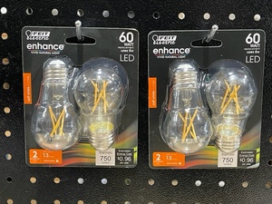 lot 61 image: Feit Electric 60 Watt Soft White LED A15 Bulbs